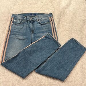 7 For All Mankind Pink Stripe Denim